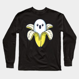 Boonana Funny Cute Banana Ghost Halloween Banana Lover Long Sleeve T-Shirt